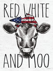 LET463 - Red, White and Moo - 12x16