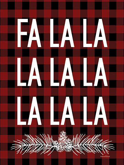 lettered & lined LET465 - LET465 - Fa La La   - 12x16 Christmas, Holidays, Fa La La, Christmas Music, Lodge, Plaid, Red, Black, Typography, Signs from Penny Lane