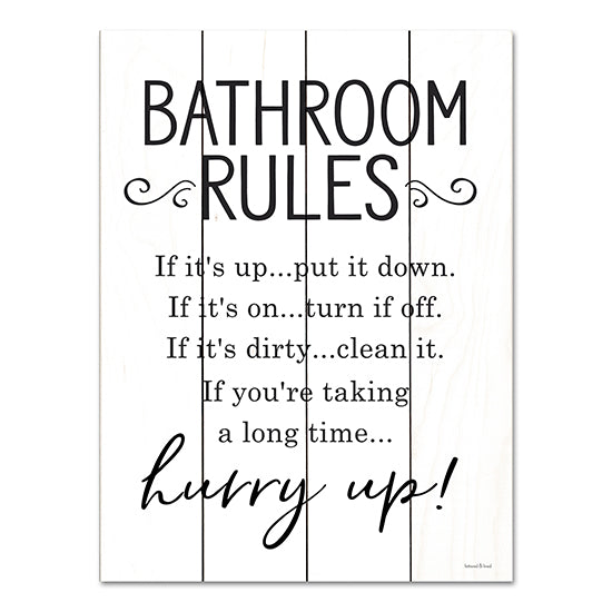 lettered & lined LET508PAL - LET508PAL - Bathroom Rules - 12x16 Bathroom Rules, Bath, Bathroom, Rules, Typography, Signs from Penny Lane
