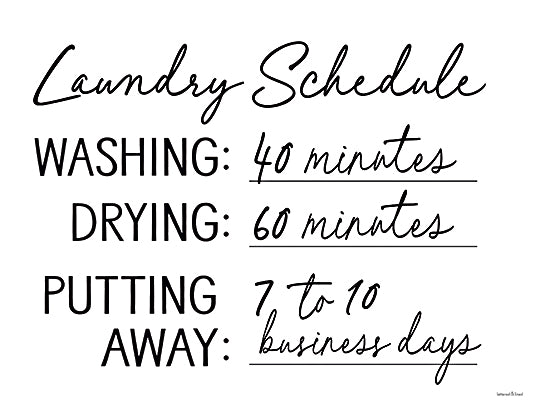 lettered & lined LET527 - LET527 - Laundry Schedule - 16x12 Laundry Schedule, Laundry, Humorous, Typography, Signs from Penny Lane