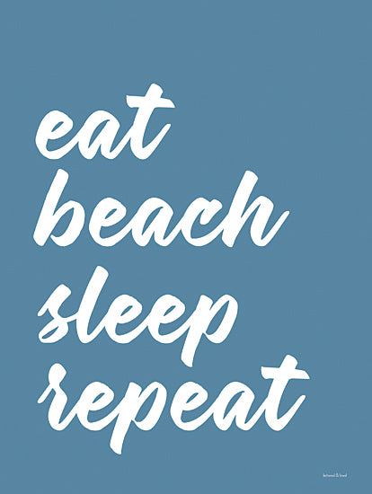 lettered & lined LET567 - LET567 - Eat Beach Sleep Repeat - 12x16 Coastal, Beach, Sumer, Blue & White, Typography, Signs from Penny Lane