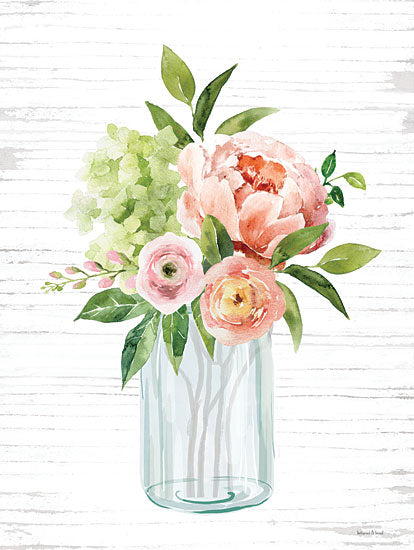 lettered & lined LET580 - LET580 - Spring Floral III - 12x16 Flowers, Spring Flowers, Jar, Farmhouse/Country, Spring, Pink Flowers, Greenery from Penny Lane