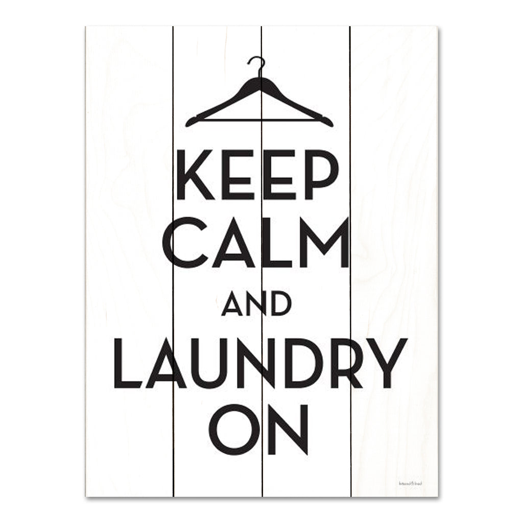 lettered & lined LET593PAL - LET593PAL - Keep Calm and Laundry On - 12x16 Keep Calm and Laundry On, Laundry, Laundry Room Humorous, Black & White, Typography from Penny Lane