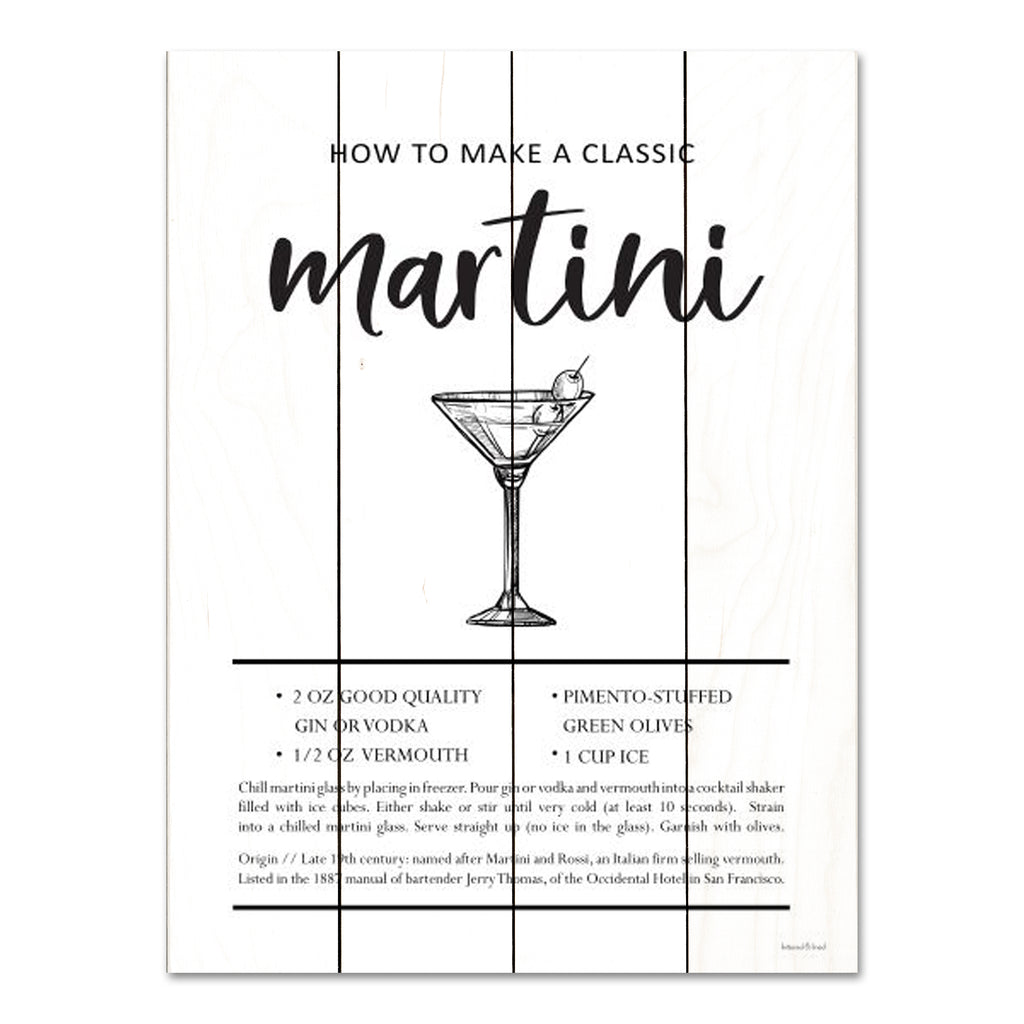 lettered & lined LET607PAL - LET607PAL - Martini - 12x16 Martini, Drink, Cocktail, Recipe, Kitchen, Typography, Signs from Penny Lane