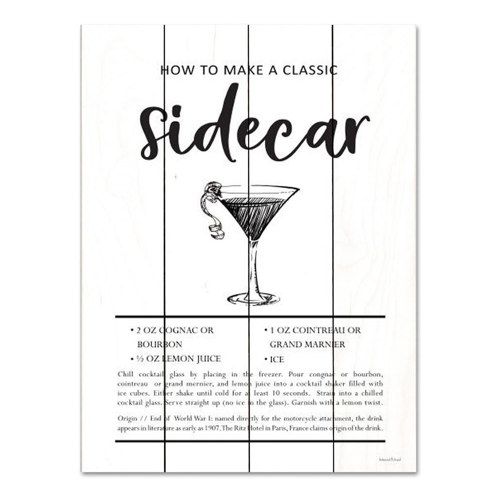 lettered & lined LET608PAL - LET608PAL - Sidecar - 12x16 Side Car Cocktail, Drink, Cocktail, Recipe, Kitchen, Typography, Signs from Penny Lane