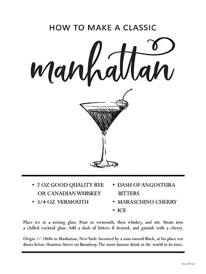 lettered & lined LET610 - LET610 - Manhattan - 12x16 Manhattan Cocktail, Drink, Cocktail, Recipe, Kitchen, Typography, Signs from Penny Lane