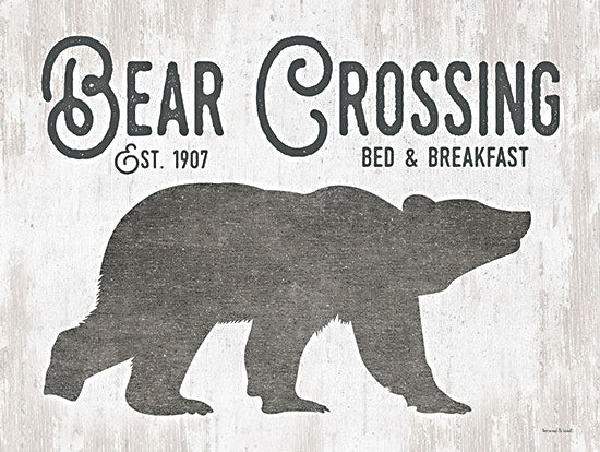 lettered & lined LET618 - LET618 - Bear Crossing - 16x12 Bear Crossing, Bear, Bed & Breakfast, Lodge, Kitchen, Typography, Signs from Penny Lane