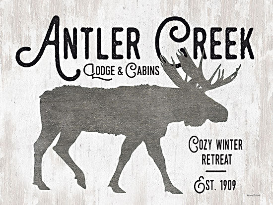 lettered & lined LET620 - LET620 - Antler Creek - 16x12 Moose, Lodge, Cabins, Typography, Signs from Penny Lane