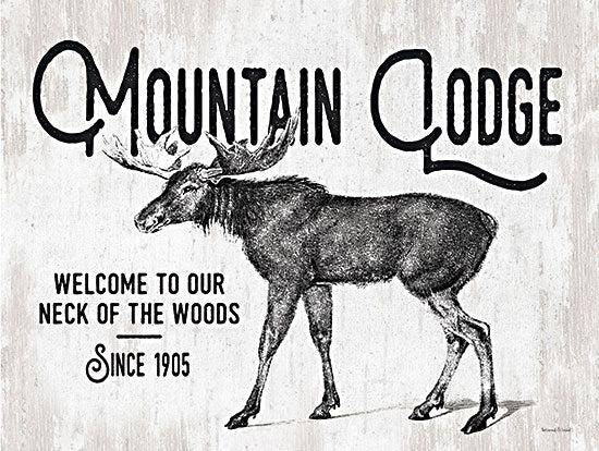 lettered & lined LET624 - LET624 - Mountain Lodge - 16x12 Moose, Mountain Lodge, Lodge, Cabins, Typography, Signs from Penny Lane
