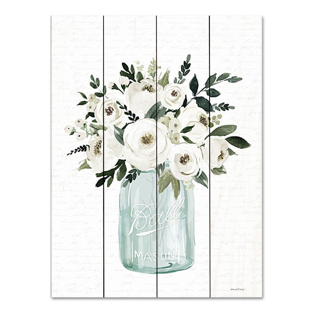 lettered & lined LET640PAL - LET640PAL - Kitchen Flowers II - 12x16 Flowers, Bouquet, White Flowers, Glass Jars, Ball Jars, Farmhouse/Country, Spring from Penny Lane