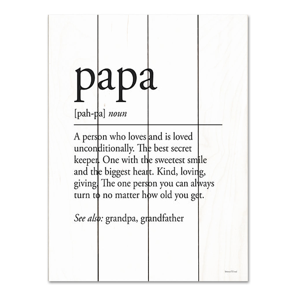 lettered & lined LET687PAL - LET687PAL - Papa Definition - 12x16 Papa, Grandpa, Grandfather, Definition, Typography, Signs, Inspirational, Black & White from Penny Lane