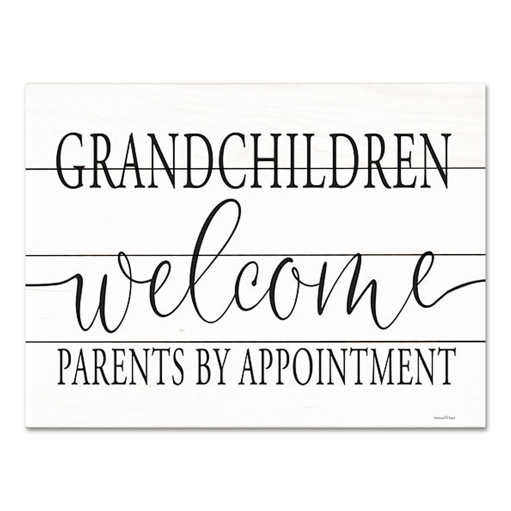 lettered & lined LET691PAL - LET691PAL - Grandchildren Welcome - 16x12 Grandchildren Welcome, Welcome, Typography, Signs, Humorous, Black & White from Penny Lane