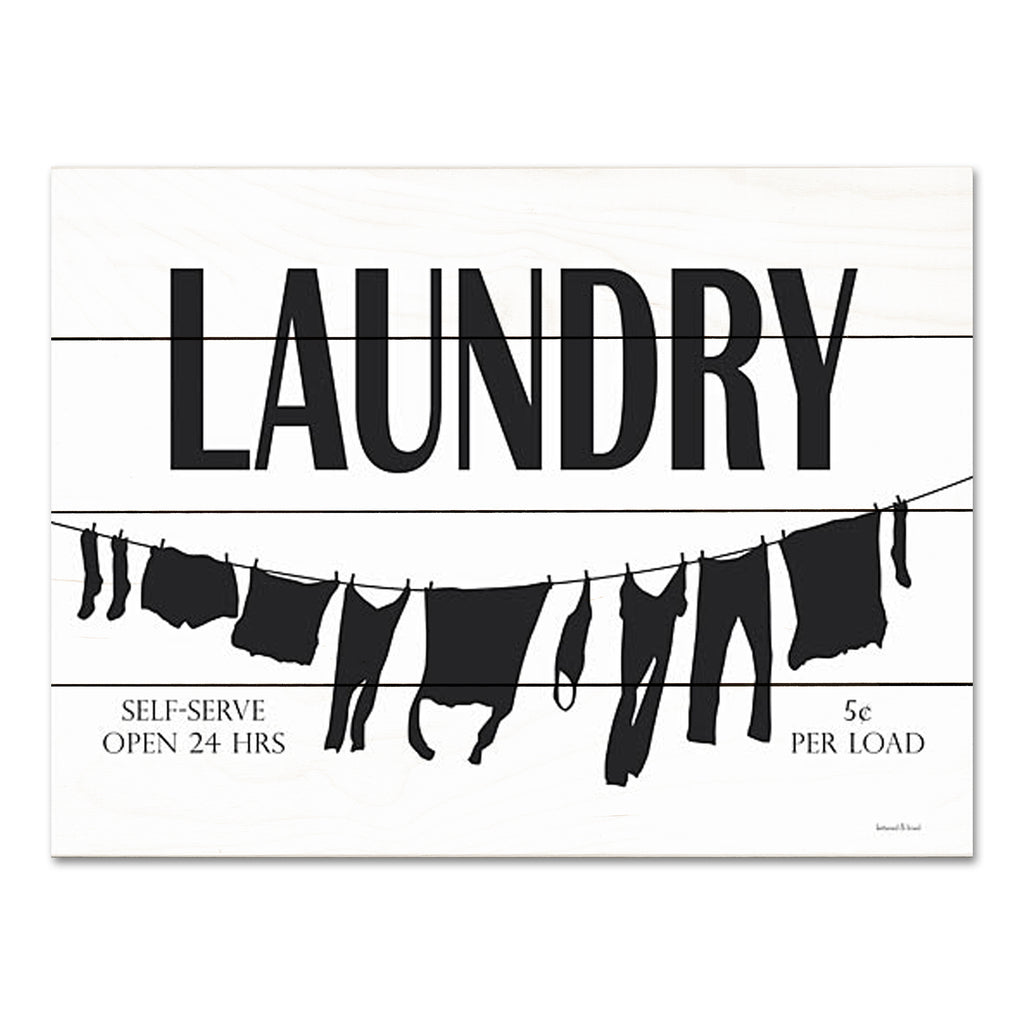 lettered & lined LET693PAL - LET693PAL - Laundry Clothesline - 16x12 Laundry, Laundry Room, Clothesline, Clothes, Typography, Signs, Black & White from Penny Lane