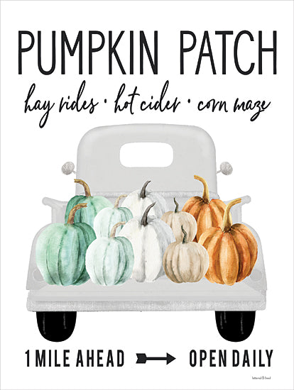 lettered & lined LET706 - LET706 - Pumpkin Patch Ahead - 12x16 Pumpkin Patch, Pumpkins, Truck, Farm, Typography, Signs, Fall from Penny Lane