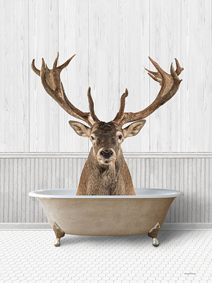 lettered & lined LET709 - LET709 - Bath Time Deer - 12x16 Bath, Bathroom, Bath Time, Deer, Whimsical, Lodge from Penny Lane