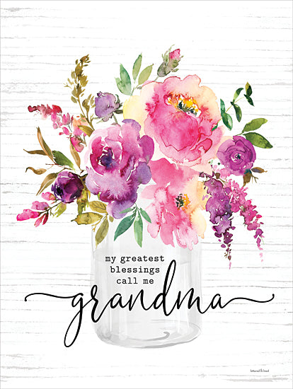 lettered & lined LET872 - LET872 - My Greatest Blessings Call Me Grandma - 12x16 Flowers, Pink and Purple Flowers, Inspirational, Family, Grandma, My Greatest Blessings Call Me Grandma, Typography, Signs, Textual Art, Spring, Vase, Bouquet, Greenery from Penny Lane