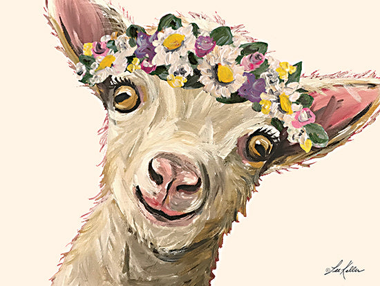 Lee Keller LK110 - LK110 - Doodles the Goat - 16x12 Goat, Farm Animal, Floral Crown, Whimsical from Penny Lane