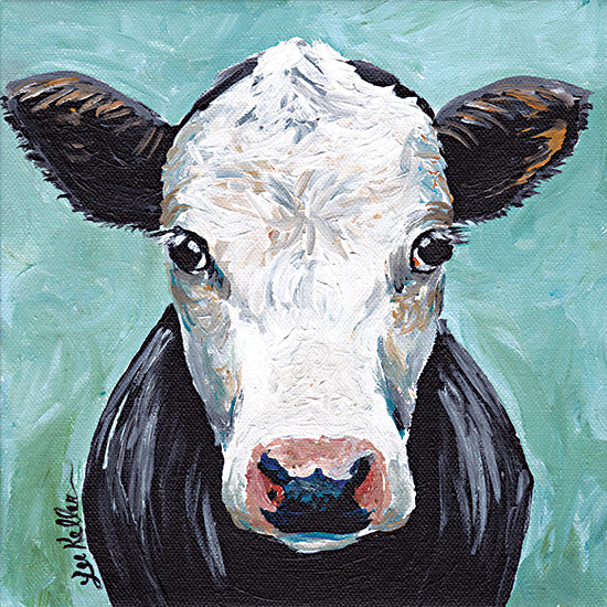 Lee Keller LK117 - LK117 - Maybelline the Cow - 12x12 Cow, Farm Animal, Black & White Cow, Portrait from Penny Lane