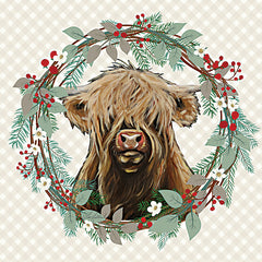 LK143 - Christmas Highland Wreath - 12x12