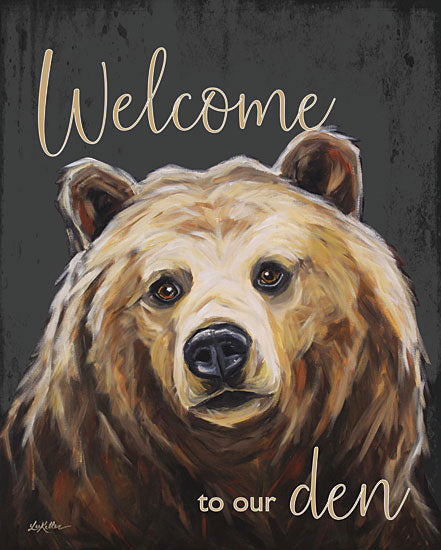 Lee Keller LK160 - LK160 - Welcome to Our Den - 12x16 Welcome to our Den, Typography, Signs, Textual Art, Bear, Lodge, Wildlife, Welcome from Penny Lane
