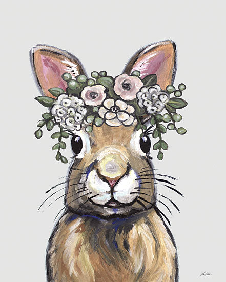 Lee Keller LK176 - LK176 - Floral Rabbit - 12x16 Rabbit, Bunny, Flowers, Floral Crown, Whimsical, Greenery from Penny Lane