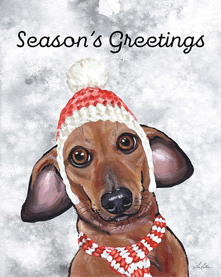 Lee Keller LK192 - LK192 - Season's Greetings - 12x16 Christmas, Holidays, Dog, Pets, Whimsical, Season's Greetings, Typography, Signs, Knit Scarf, Hat, Winter from Penny Lane