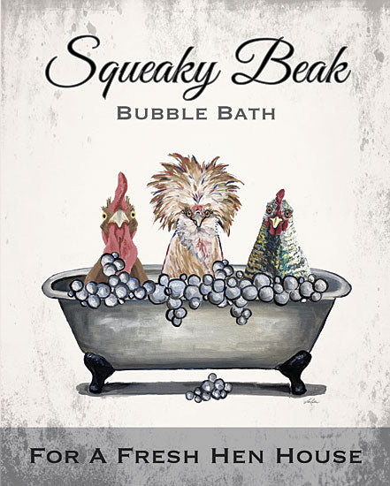 Lee Keller LK218 - LK218 - Squeaky Beak Bubble Bath - 12x16 Bath, Bathroom, Bathtub, Humorous, Squeaky Beak Bubble Bath for a Fresh Hen House, Typography, Signs, Textual Art, Chickens, Rooster, Farmhouse/Country from Penny Lane