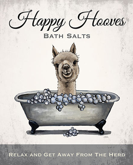 Lee Keller LK221 - LK221 - Happy Hooves Bath Salts - 12x16 Bath, Bathroom, Bathtub, Humorous, Happy Hooves Bath Salts, Relax and Get Away from the Herd, Typography, Signs, Textual Art, Alpaca, Farmhouse/Country from Penny Lane