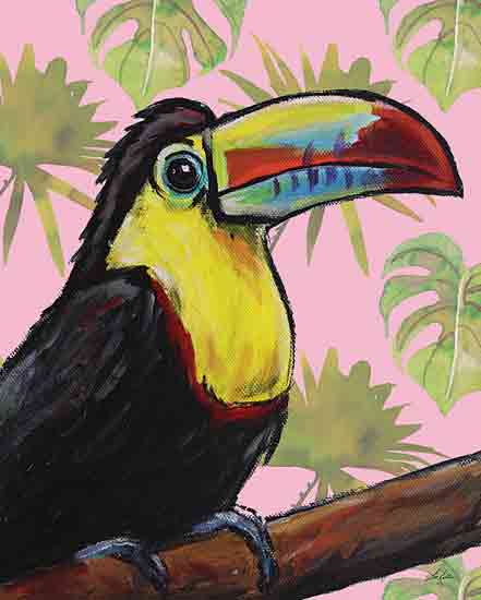 Lee Keller LK262 - LK262 - Tropical Toucan - 12x16 Tropical, Toucan, Palms, Greenery, Pink, Green from Penny Lane