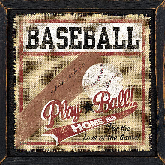 Linda Spivey LS1495 - Baseball - Baseball, Burlap, Bat, Ball from Penny Lane Publishing