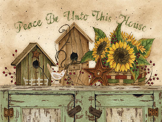 Linda Spivey LS1545A - Peace Be Unto This House - Sunflowers, Birdhouses, Peace, House, Berries from Penny Lane Publishing