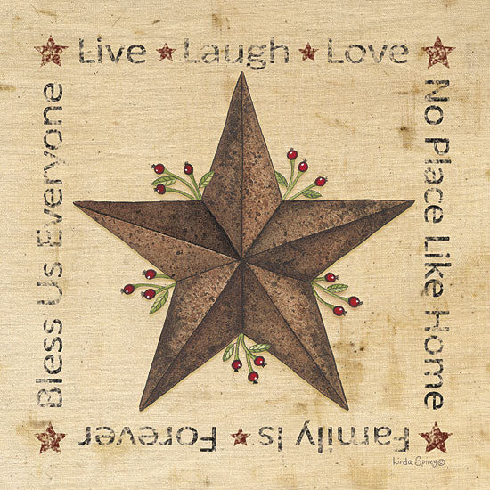 Linda Spivey LS1563 - Live, Laugh, Love Barn Star - Barn Star, Typography, Signs from Penny Lane Publishing