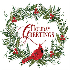 LS1808 - Holiday Greetings Cardinal Wreath I - 12x12