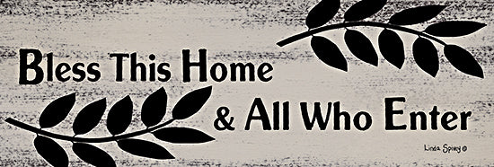 Linda Spivey LS1812A - LS1812A - Bless This Home  - 36x12 Bless This Home, Home, Tan & White, Greenery, Signs from Penny Lane
