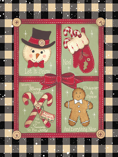 Linda Spivey LS1828 - LS1828 - Everything Nice - 12x16 Holidays, Christmas, Christmas Icons, Candy Canes, Snowman, Mitten, Gingerbread from Penny Lane