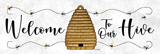 Linda Spivey LS1855A - LS1855A - Welcome to Our Hive   - 36x12 Inspiritional, Honey Bees, Welcome, Typogrpahy, Signs, Welcome to Our Hive, Bees, Beehive, Nature, Spring from Penny Lane