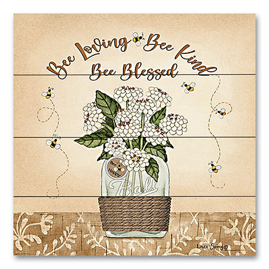 Linda Spivey LS1875PAL - LS1875PAL - Bee Loving, Bee Kind, Bee Blessed - 12x12 Be Loving, Be Kind, Be Blessed, Ball Jar, Country, Flowers, Bees, Typography, Signs from Penny Lane