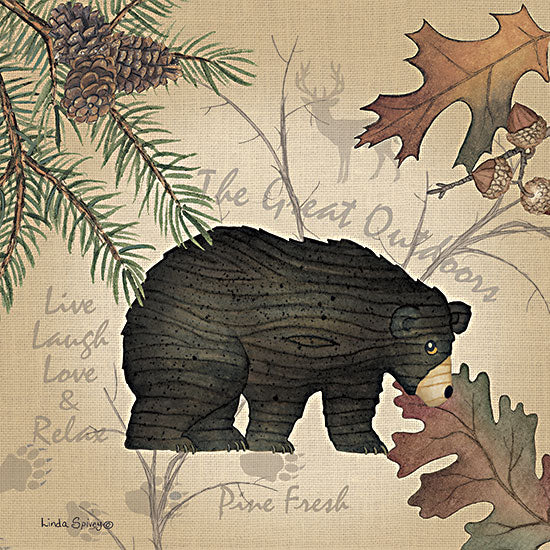 Linda Spivey LS1877 - LS1877 - Great Outdoors - 12x12 Lodge, Bears, Nature, Leaves, Masculine, The Great Outdoors, Typography, Fall from Penny Lane