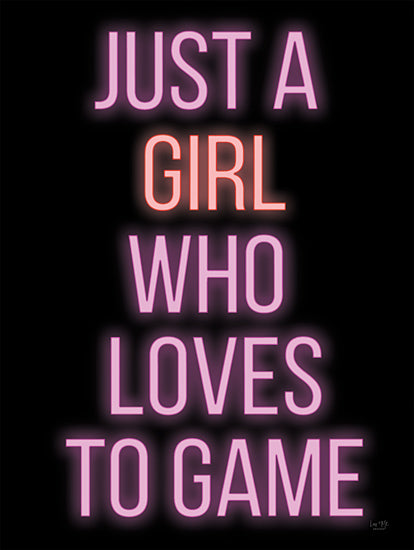 Lux + Me Designs LUX1014 - LUX1014 - Just a Girl Who Loves to Game - 12x16 Games, Video Games, Tween, Neon, Just a Girl Who Loves to Game, Typography, Signs, Textual Art, Pink from Penny Lane