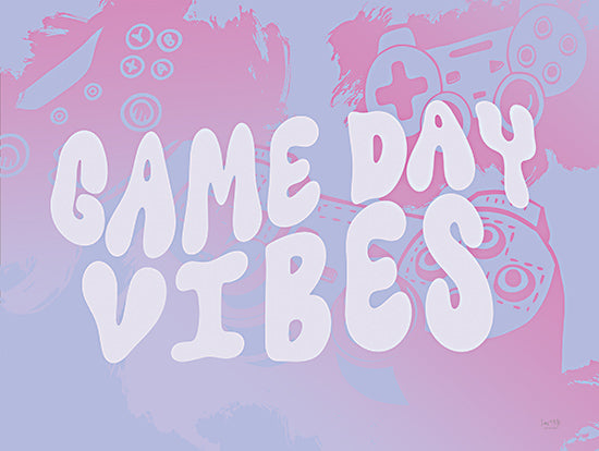 Lux + Me Designs LUX1018 - LUX1018 - Game Day Vibes - 16x12 Games, Video Games, Tween, Game Day Vibes, Typography, Signs, Textual Art, Purple, Blue from Penny Lane