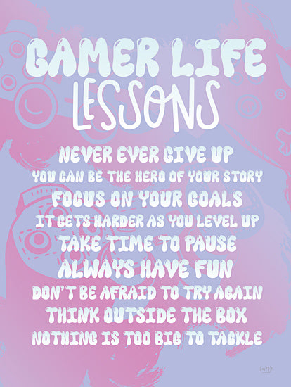 Lux + Me Designs LUX1020 - LUX1020 - Girly Gamer Life Lessons - 12x16 Games, Video Games, Tween, Inspirational, Gamer Life Lessons, Typography, Signs, Textual Art, Purple, Blue from Penny Lane