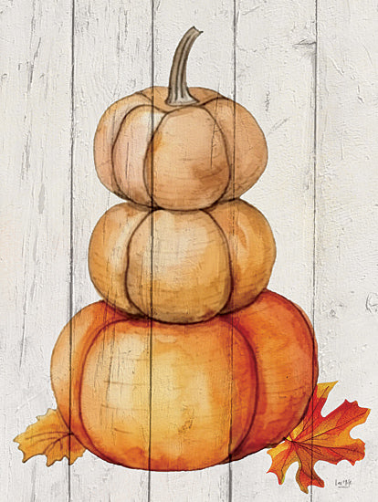 Lux + Me Designs LUX1044 - LUX1044 - Pumpkin Stack - 12x16 Fall, Pumpkins, Pumpkin Stack, Still Life, Leaves, Wood Plank from Penny Lane