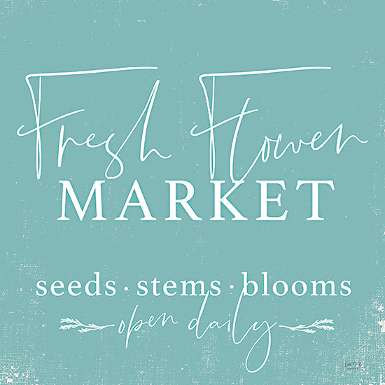 Lux + Me Designs LUX104 - LUX104 - Fresh Flower Market      - 12x12 Flower Market, Seeds, Flowers, Typography, Signs, Blue & White, Garden, Spring, Cottage/Country, Advertisements from Penny Lane