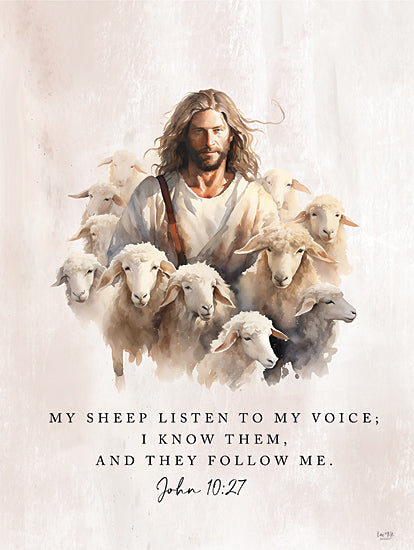 Lux + Me Designs LUX1068 - LUX1068 - My Sheep Listen - 12x16 Religious, Jesus, Sheep, My Sheep Listen to My Voice, Bible Verse, Typography, Signs, Textual Art from Penny Lane