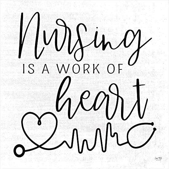Lux + Me Designs LUX286 - LUX286 - Nursing a Work of Heart - 12x12 Nurses, Love, Healing, Medical, Inspirational, Signs, Calligraphy from Penny Lane