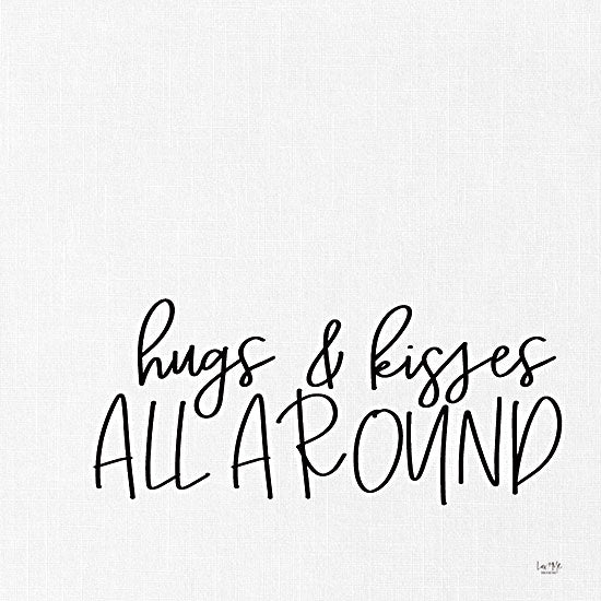 Lux + Me Designs LUX352 - LUX352 - Hugs and Kisses - 12x12 Hugs and Kisses, Loving, Family, Black & White, Signs from Penny Lane