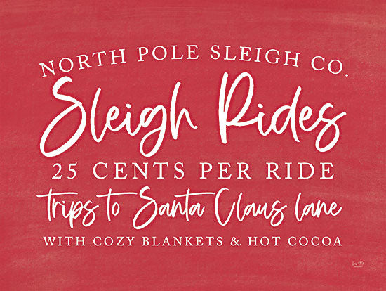 Lux + Me Designs LUX390 - LUX390 - Sleigh Rides - 18x12 Sleigh Rides, Holidays, Red and White, Signs from Penny Lane