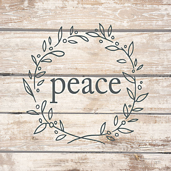 Lux + Me Designs LUX401 - LUX401 - Peace - 12x12 Inspirational, Peace, Typography, Signs, Textual Art, Wreath, Wood Background from Penny Lane