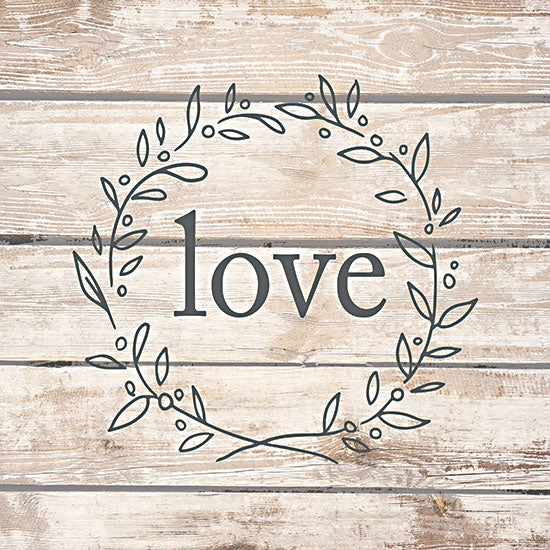 Lux + Me Designs LUX403 - LUX403 - Love - 12x12 Inspirational, Love, Typography, Signs, Textual Art, Wreath, Wood Background from Penny Lane