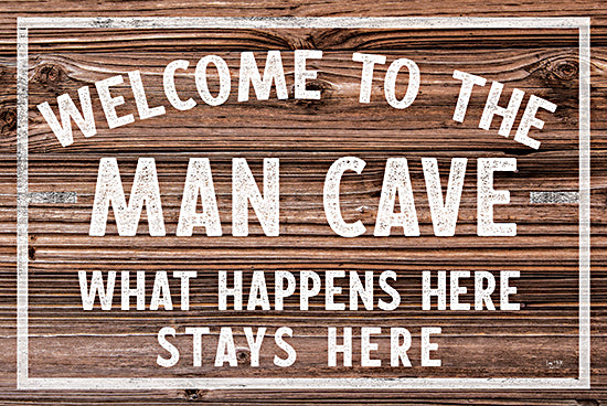 Lux + Me Designs LUX450 - LUX450 - Man Cave Welcome - 18x12 Man Cave, Masculine, Welcome to the Man Cave, Typography, Signs, Textual Art from Penny Lane